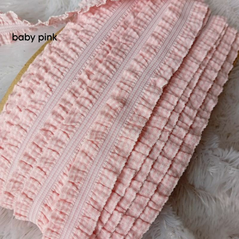 

KARET RUFFLE MOTIF GARIS ELASTIS FOE KERUT PITA RUFFLE 2.5 cm