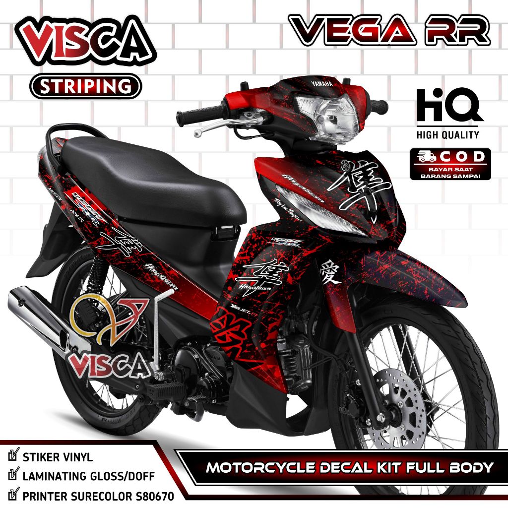 Decal Vega RR Full Body - Stiker Vega RR Fullbody - Dekal Yamaha Vega RR - Striping Vega RR Variasi 
