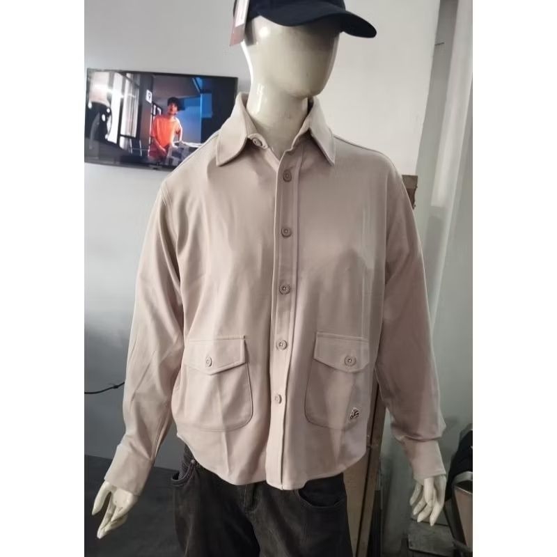 JAKET OUTER PRIA COWO CREAM BAHAN KATUN