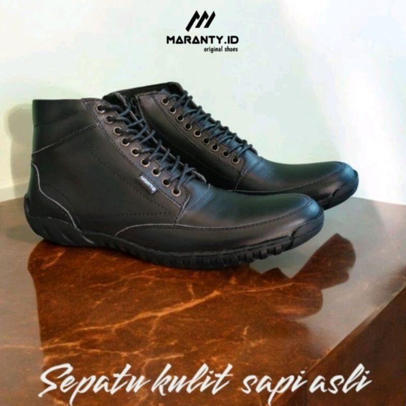 Kumzzo official Sepatu kulit pria resleting casual boot semi pormal