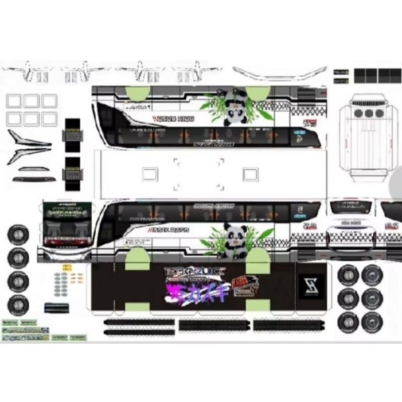 Lembaran Papercraft Bus Baik Rasa Kids Panda Jb 5 Skala 50