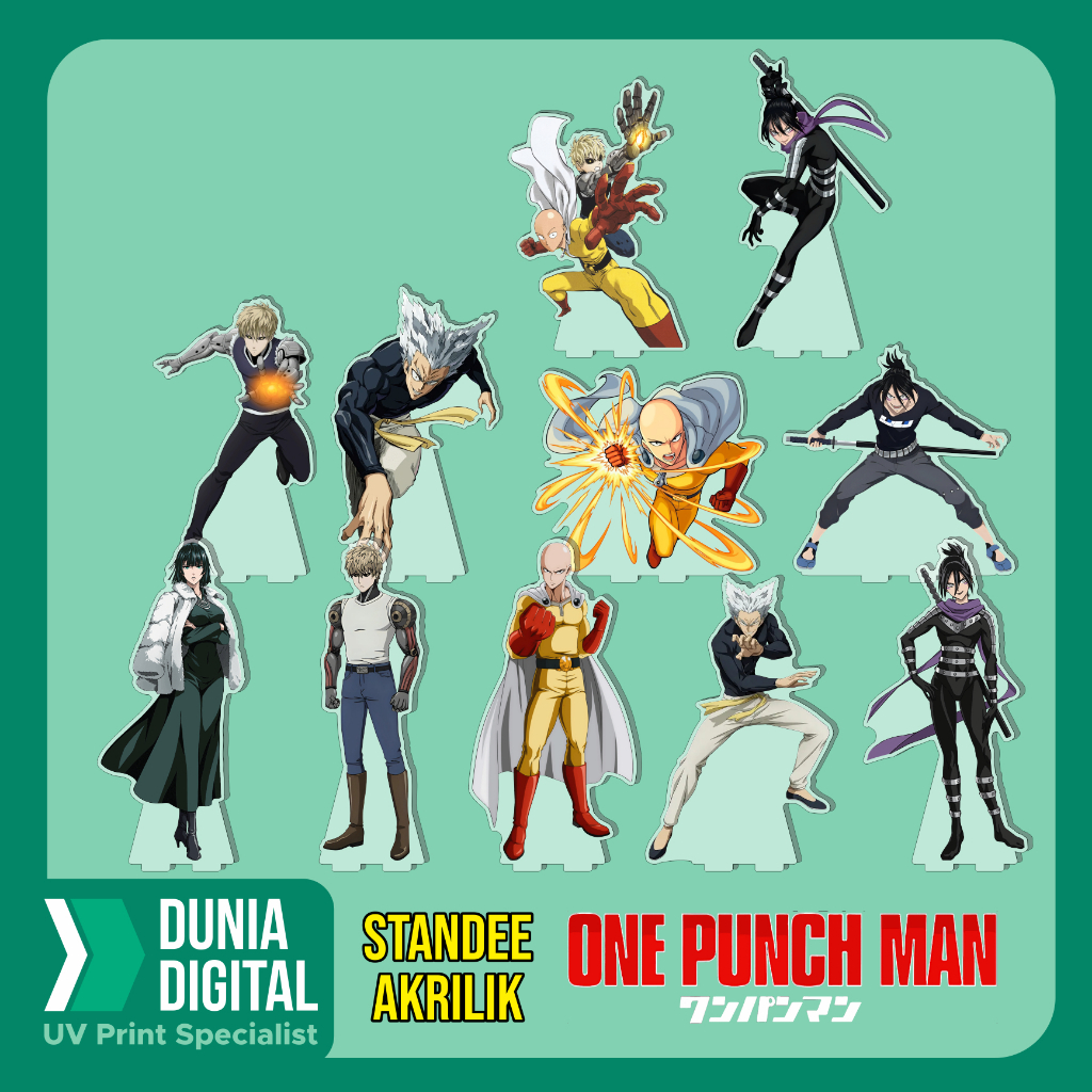 STANDEE AKRILIK ONE PUNCH MAN SAITAMA GENOS GAROU SONIC