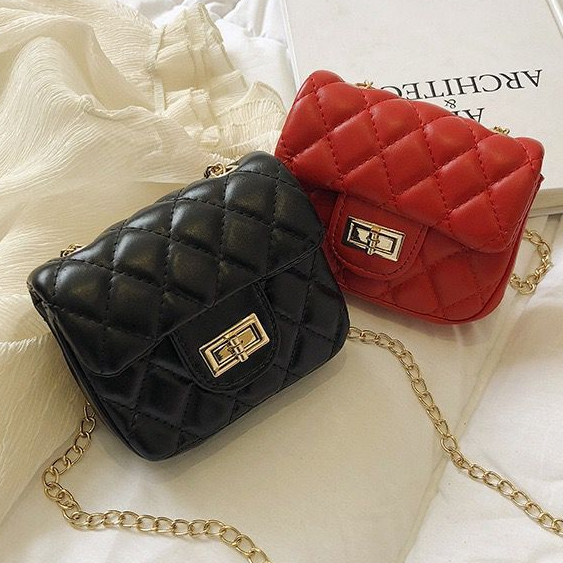 Mini Tas Selempang anak chanel kulit halus lembut FT30