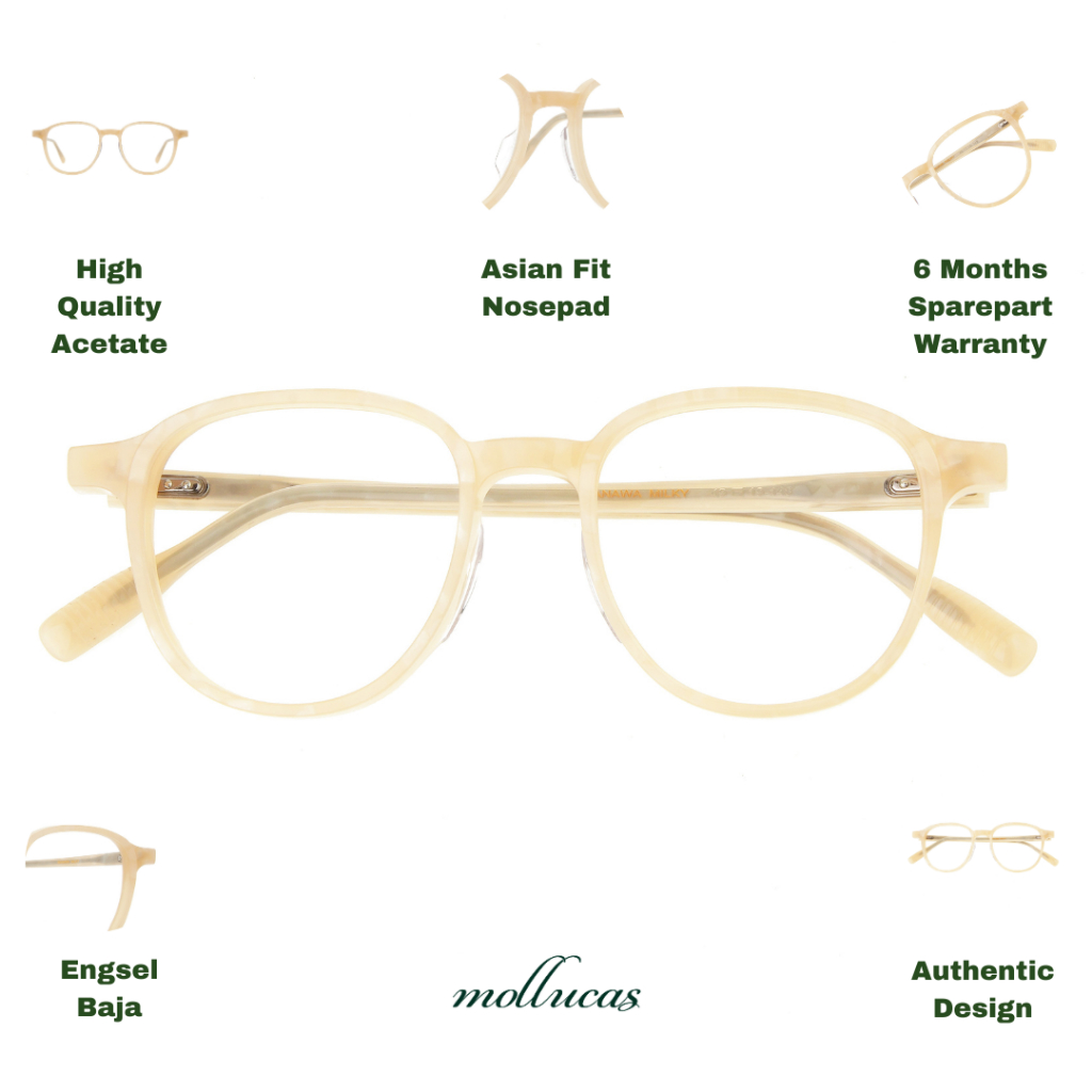 Mollucas - Manawa Milky - Gratis Lensa Minus/Plus/Silinder Anti Radiasi - Kacamata Pria/Wanita