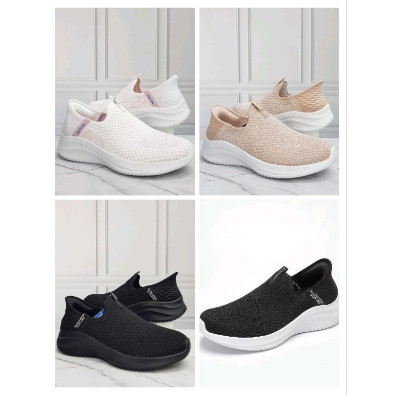 skechers women slip in shiny