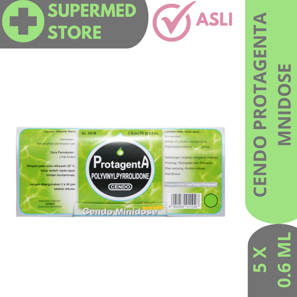 Cendo Protagenta Minidose Strip 5 x 0,6 ml / Obat Tetes Mata