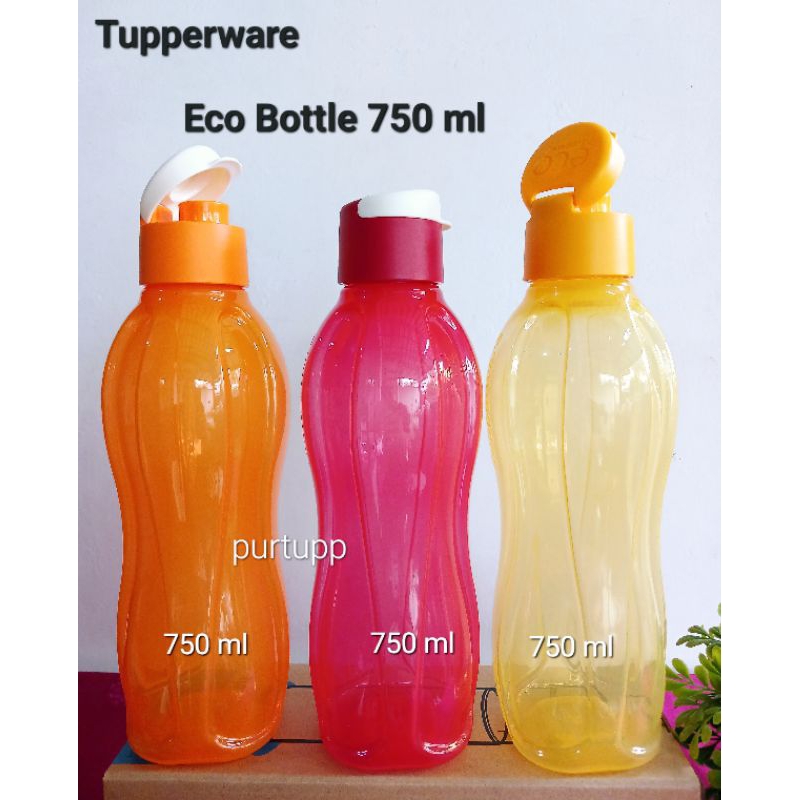 Eco bottle 750 ml ,500 ml tupperware/tutup flip