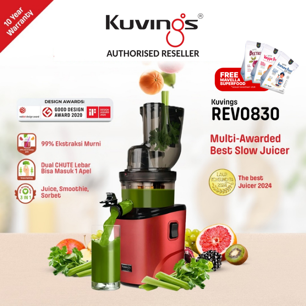 

Kuvings Whole Slow Juicer REVO 830 REVO830 Matt Dark Red