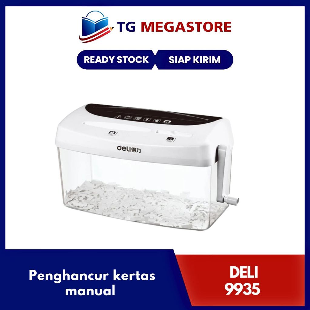 

Penghancur kertas DELI manual Paper Shredder kapasitas 1 lembar 9935 Deli