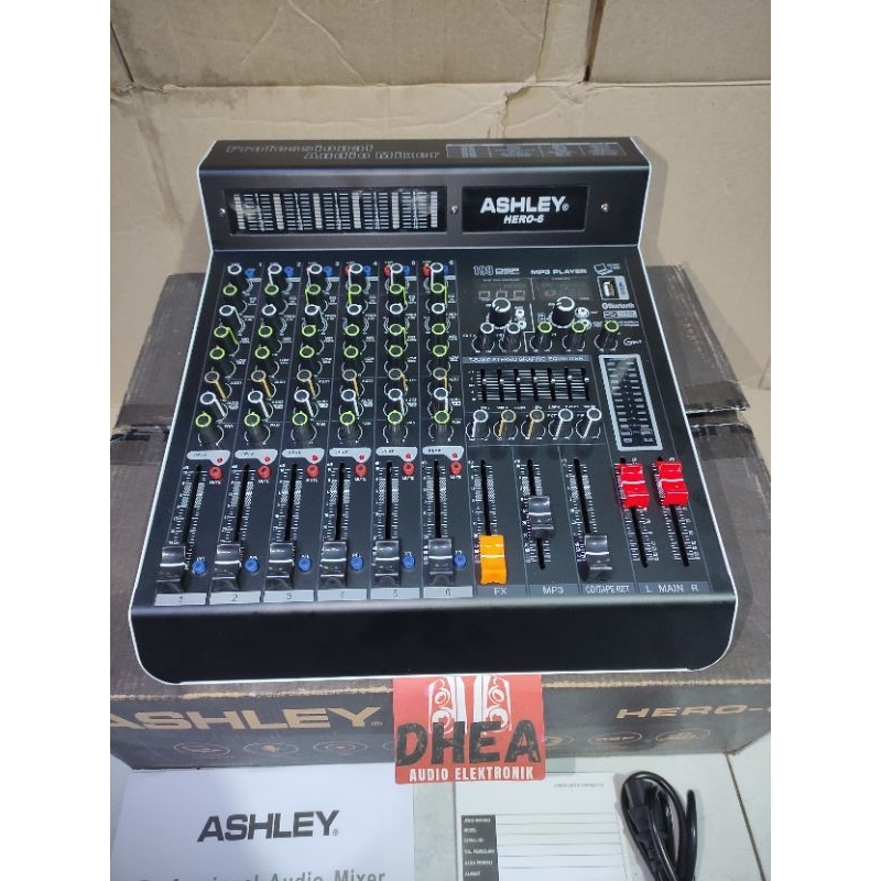 Mixer Audio Ashley Hero-6 Ashley Hero 6 Original 6 Channel original garansi resmi Led VU Per Channel
