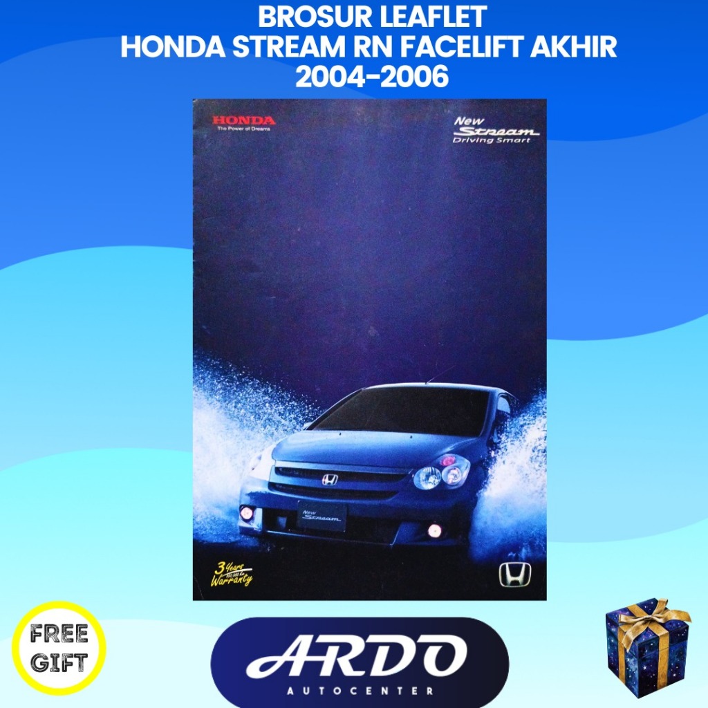 Brosur katalog mobil Honda Stream RN Facelift indonesia 2004-2006 leaflet
