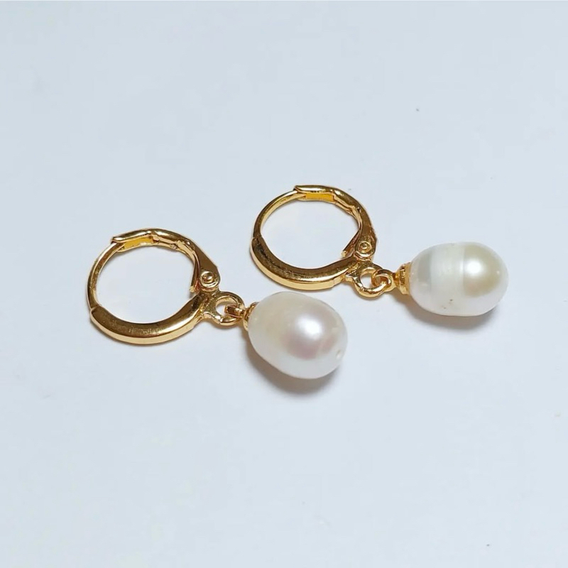 Anting lapis emas mutiara air tawar asli lombok Anting anting wanita Anting mutiara lombok asli Anti