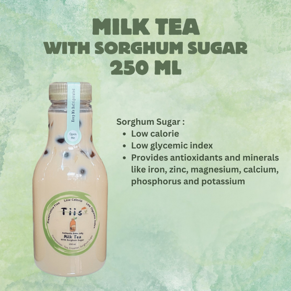 

Tiis Milk Tea dengan gula Sorgum