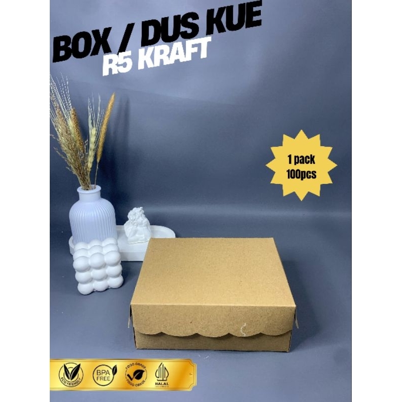

Dus Snack Kraft R5 Kraft [12,5 cm x 16 cm x 6,5 cm] | Kotak Dus Kue / Dus Snack Renda Non Laminasi [ketebalan 300 Gsm]