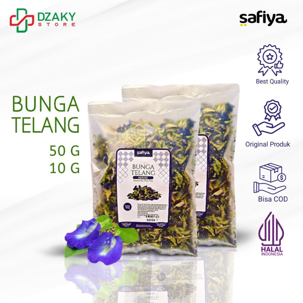 

Safiya Bunga Telang 10 & 50 Gram Original Premium