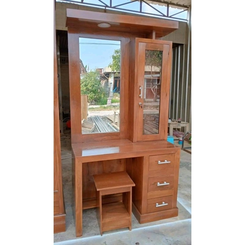 meja rias tolet kayu jati minimalis