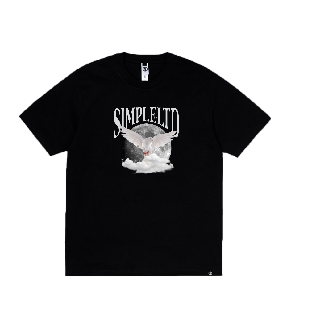 Simple Limited kaos lengan pendek warna hitam pria dan wanita unisex merpati