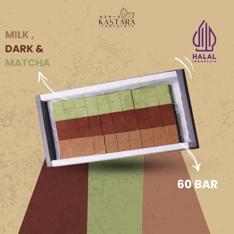 

Kastara Mix (Milk, Dark & Matcha) Chocolate Extra Large | Japanese Chocolate Premium