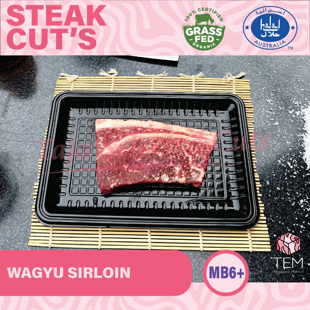 

Wagyu Sirloin Steak Cut MB 6+ (150-180 gr) Daging Premium Organik Grass-fed