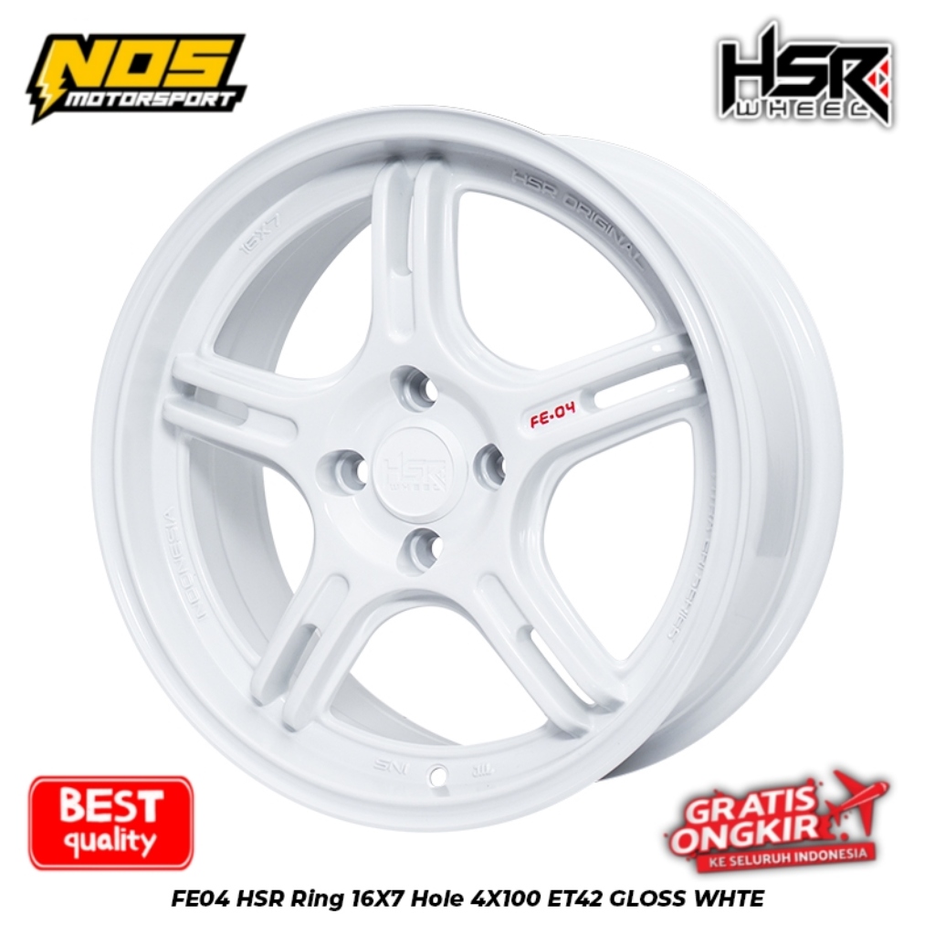 VELK MOBIL YARIS RAIZE JAZZ BRIO R16 PCD 4X100 HSR FE04 | VELK MOBIL RACING RING 16 PALANG 5