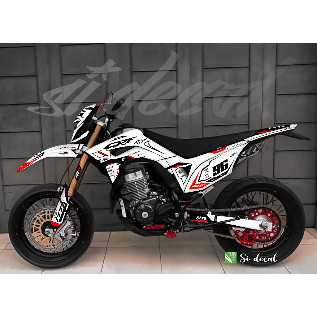 BISA COD  stiker motif SIMPLE putih custom  decal crf 150 L  custom full body free request bagus ker