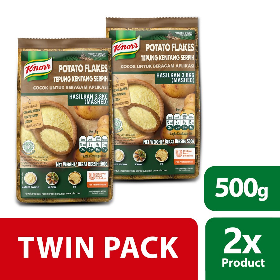 

Knorr Potato Flakes Pouch 500G Twinpack