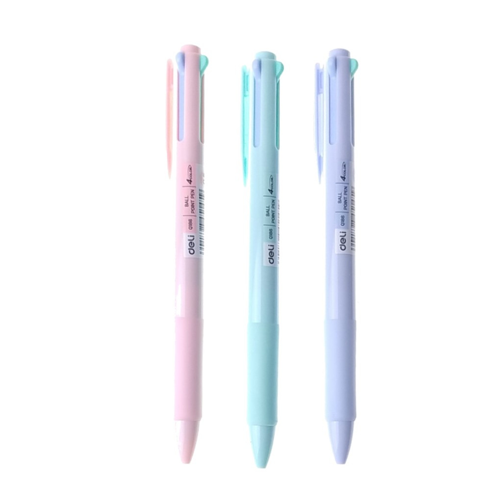 

Pulpen 4 Warna DELI CQ186 Ballpoint pen Tekan Cetrek Rectract