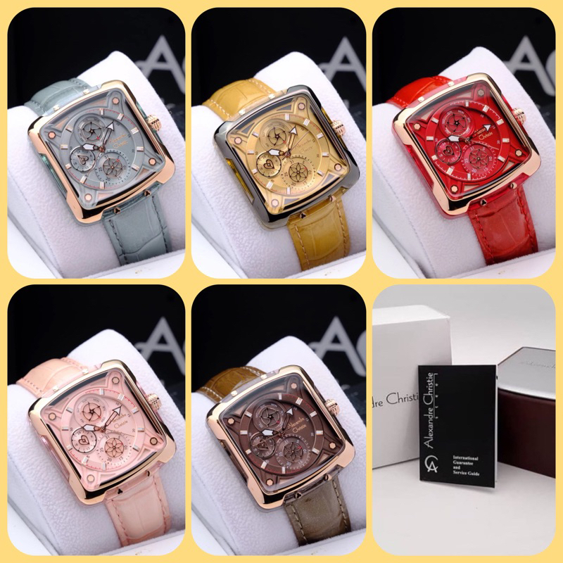 Jam Tangan Alexandre Christie Wanita AC 3030 BF / AC3030 / 3030 Ladies Chronograph (Leather Strap)