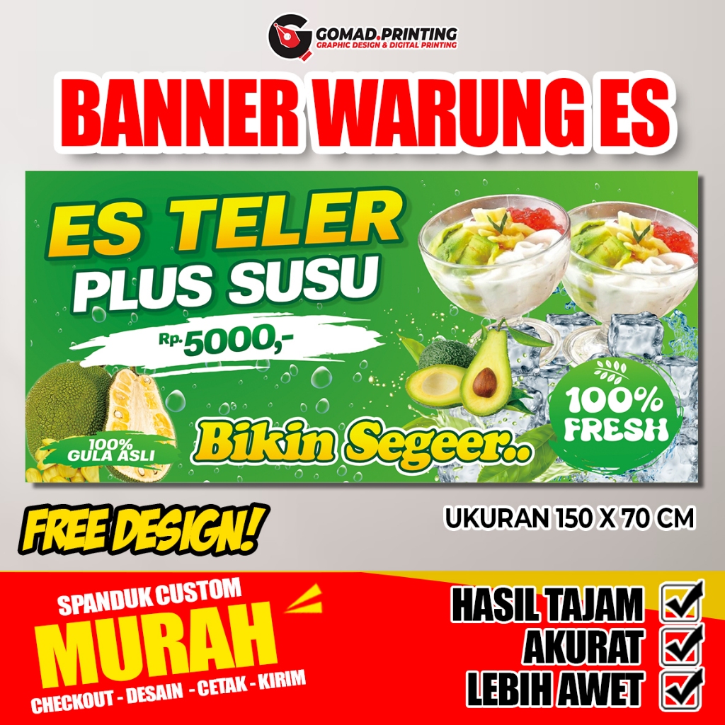 BANNER SPANDUK WARUNG ES BANNER ES TELER ES CAMPUR ES BOBA