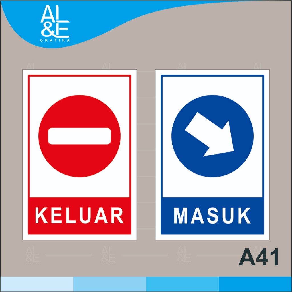 

A41 - Acrylic Sign, Stiker Akrilik Tanda Arah Keluar dan Masuk, Premium dan Tahan Air, Tidak Pudar, Bisa Custom