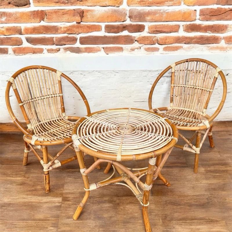 KURSI MEJA TERAS  ROTAN 1 SET / KURSI TAMAN TERAS / KURSI ROTAN TERAS