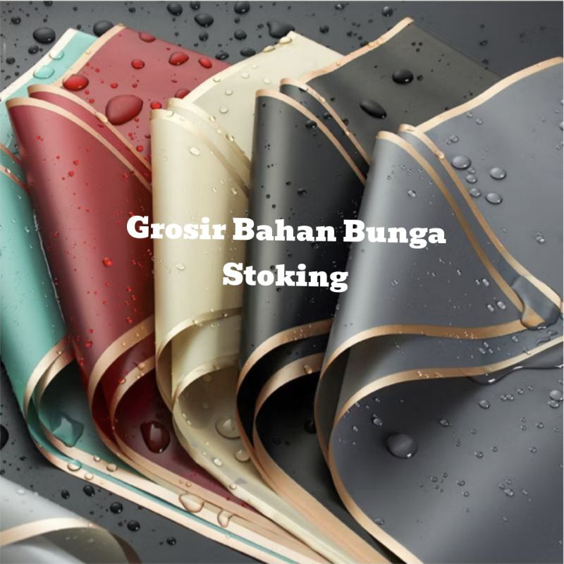 

FREE PACKING Flower Wrapping Paper Variasi List Gold Kertas Bouquet Line Color Gold Cellophane Kertas Buket List Emas Part 5