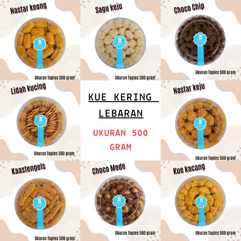 

Kue Kering LEBARAN HANDMADE PREMIUM Nastar, Kastengel, Sagu keju, Putri salju kastengel lidah kucing choco chip coklat mede cornflake nastar polos
