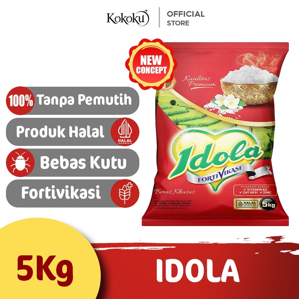 

KOKOKU - Beras Fortifikasi Merk Idola 5Kg Pulen Wangi Beras Fortivikasi