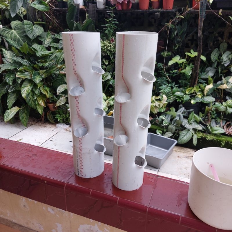 Pot Tower Planter Sayur Vertikal Planter Tower Hidroponik