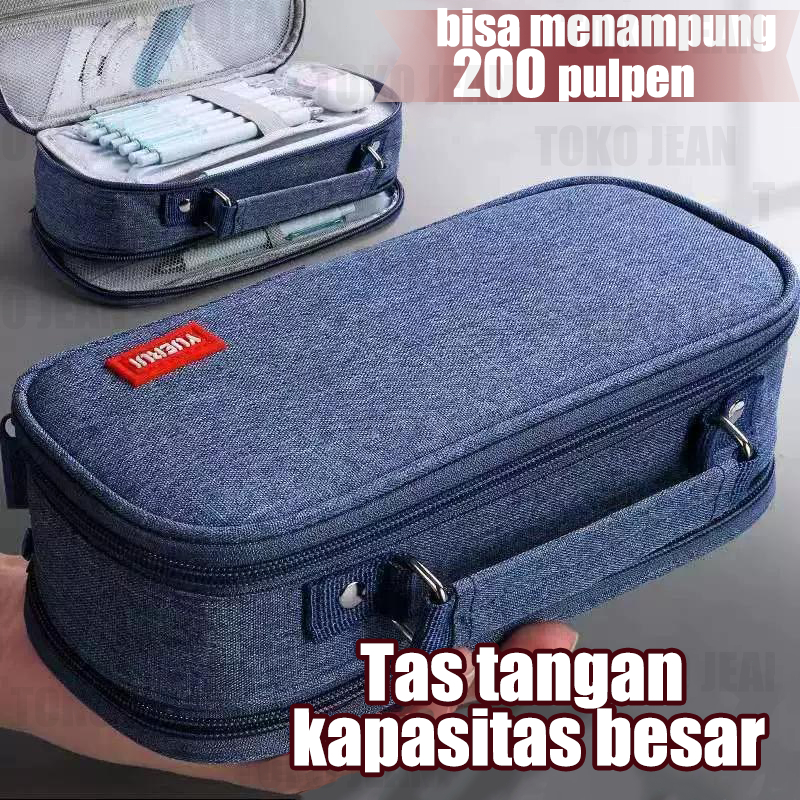 

Tas Pensil Kapasitas Besar, Multilapis & Tahan Lama, Desain Minimalis untuk Pelajar SMP/SMA, Tas Kanvas Ganda dengan Kompartemen
