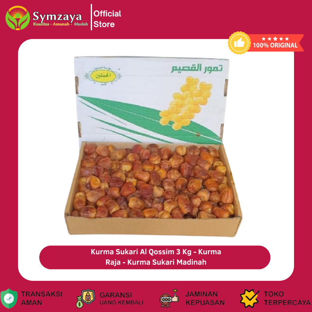 

SUKARI - Kurma Sukari Al Qossim Madinah Grade VIP A 3 Kg - Kurma Raja Original Premium