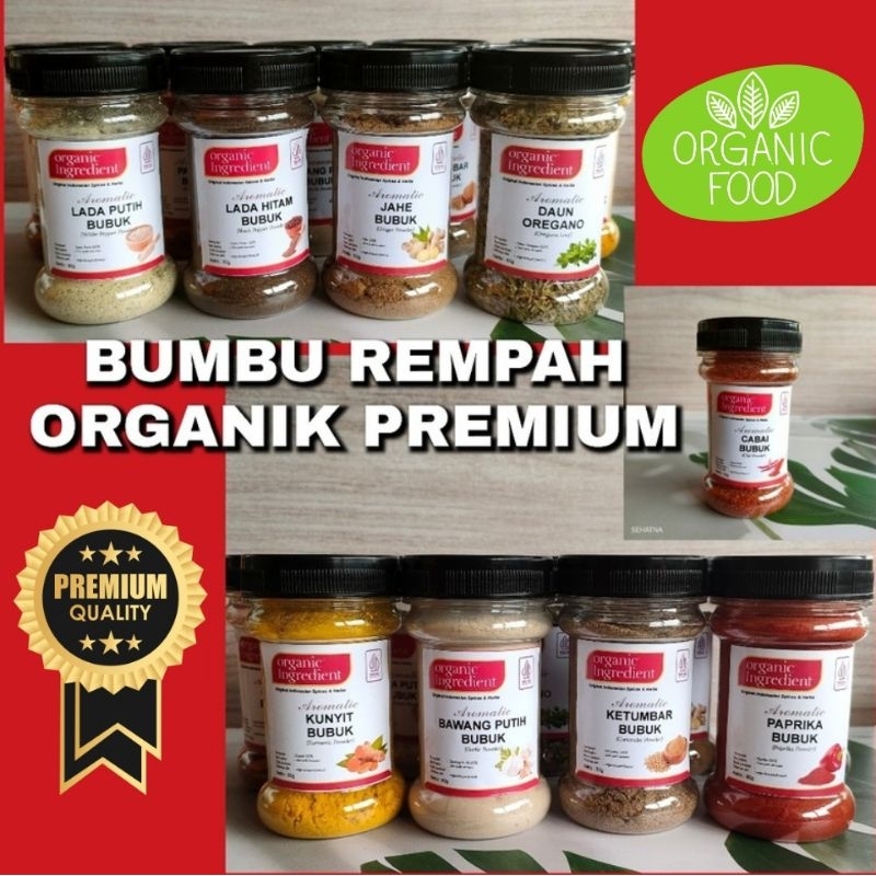 

BUMBU REMPAH BUBUK [BOTOL CANTIK] ORGANIK PREMIUM LADA BAWANG PUTIH KETUMBAR KUNYIT JAHE OREGANO CABE PAPRIKA LADA HITAM