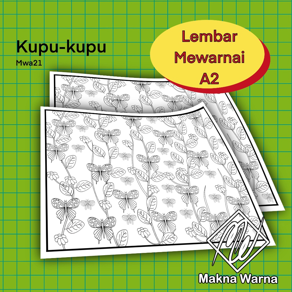 

Lembar Mewarnai A2 59x42 cm - KUPU-KUPU Mwa21