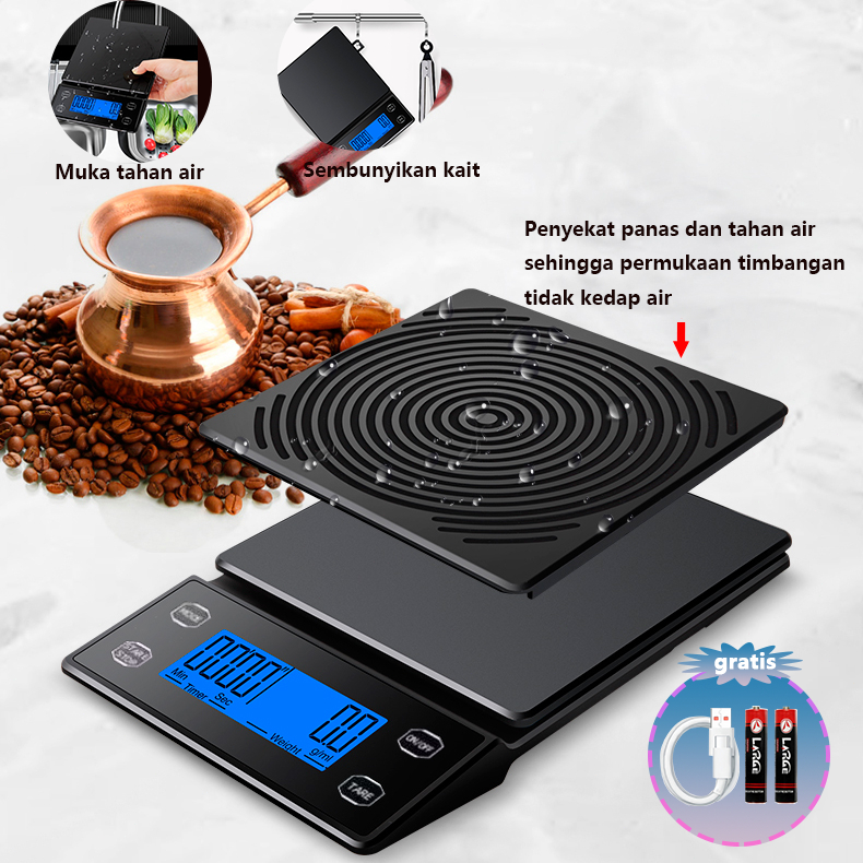 Timbangan Kopi Mini Digital Scale 5KG 0.1 Akurat Timbangan Dapur pengisian USB
