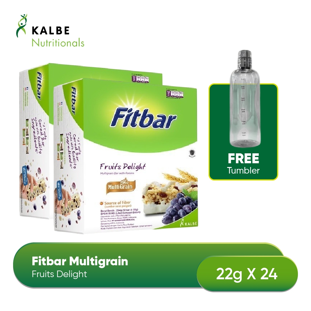 

Fitbar Fruits Delight 12x20gr Multigrain - Isi 2 Box Free Tumbler