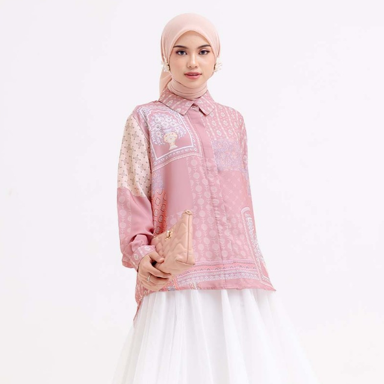 ZAZI - RAYYA - Kemeja Wanita Modest Printing Ready to Wear