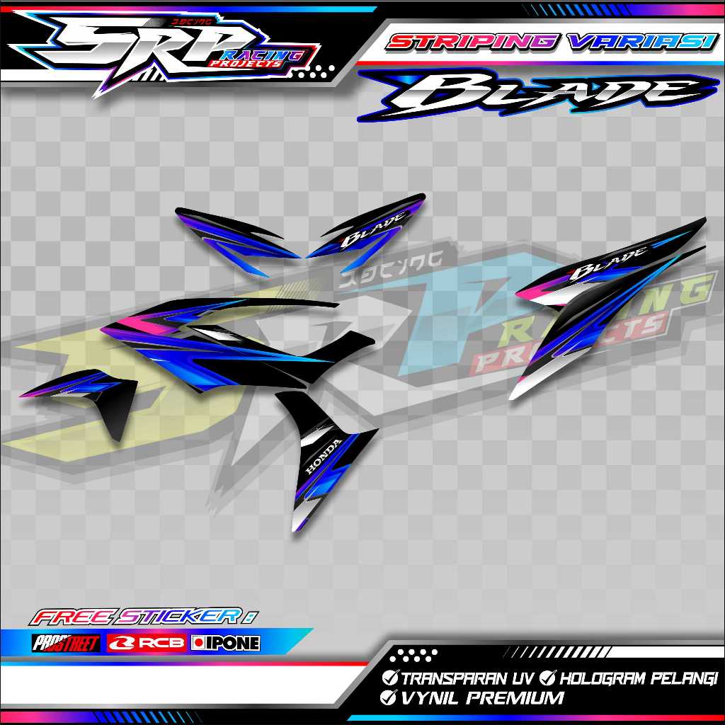 STRIPING VARIASI HONDA BLADE 110 / STICKER LIST VARIASI MOTOR HONDA BLADE 110