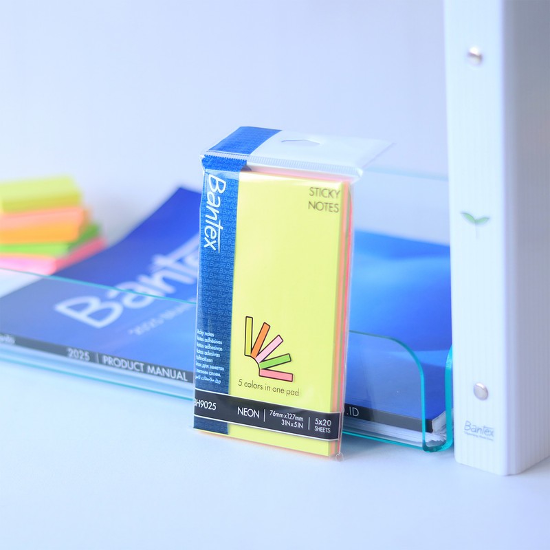 

[Stationery Spectrum] Bantex Sticky Note Polos 5 Warna Tebal dan Tahan Lama BH9025