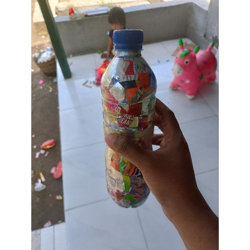 Ecobrick botol Aqua 600ml berat 200gr