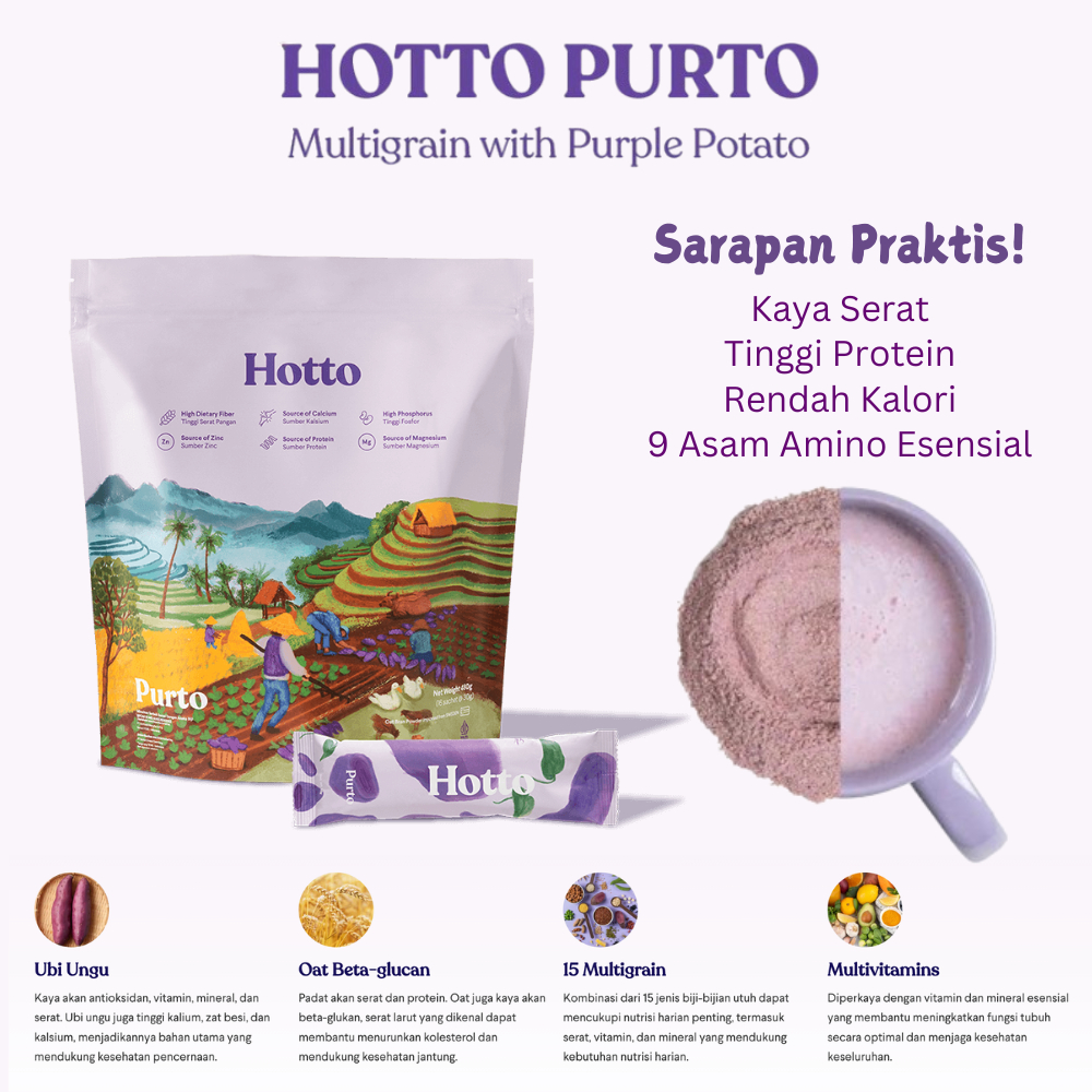 

HOTTO PURTO Multigrain dengan Ubi Ungu dan Oat dari Swedia | Persiapan Ramadhan | Isi 9 Sachet