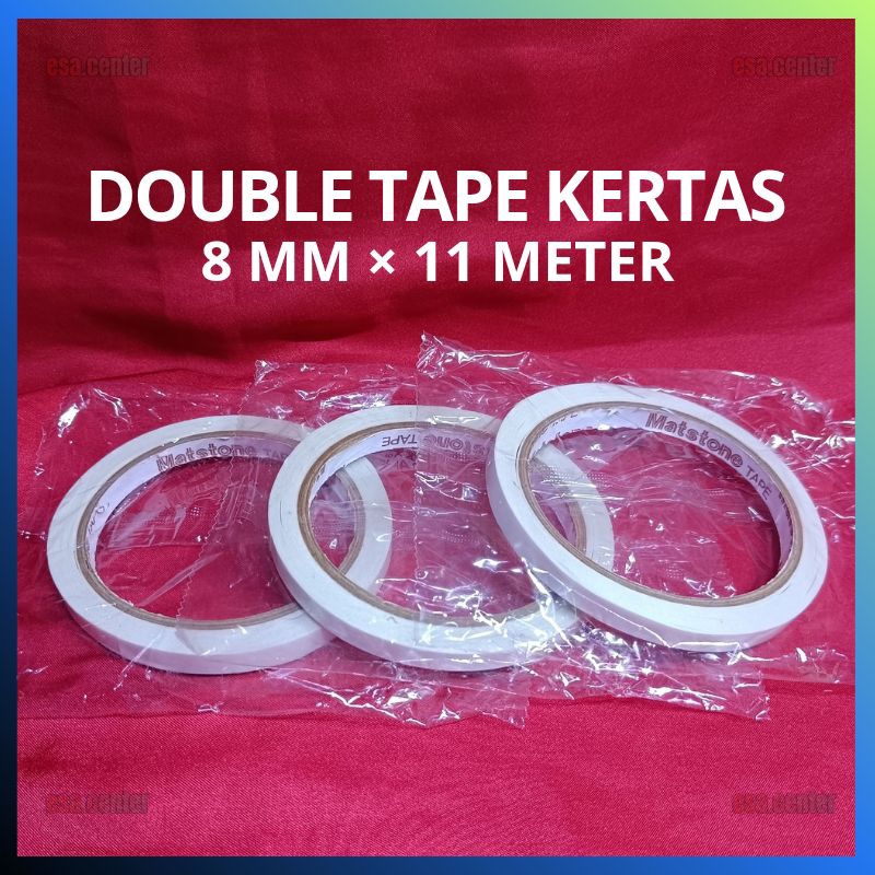 

Double Tape Kertas 8mm x 11 Meter / Double Tip Kertas 8mili x 11 meter (8mm)