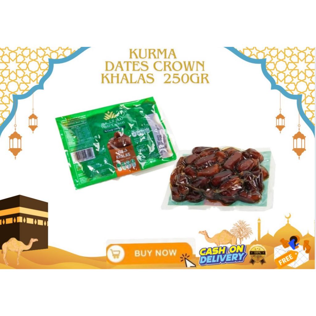 

Khalas Date Crown Vacum 250 gram/ Kurma khalas tanpa biji premium