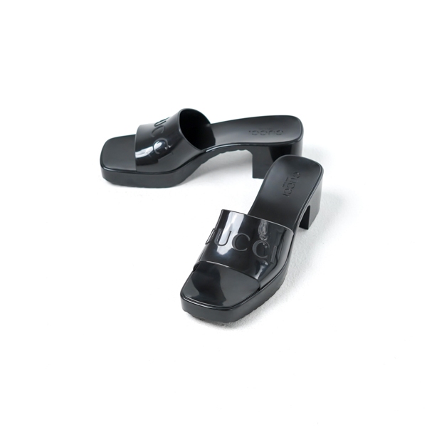 Sandal GUCCI RUBBER BLACK HEELS SANDAL 100% ORIGINAL