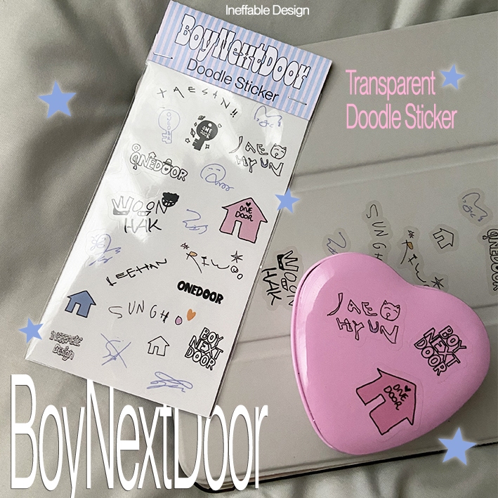 

BoyNextDoor Transparent Doodle Sticker By Ineffable Design